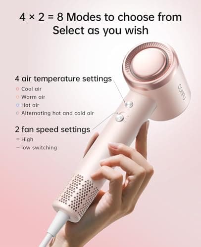 Hair Dryer with Diffuser, CONFU Hair Dryers for Women, Diffuser Hair Dryer High Speed Professional Ionic Blow Dryer for Fast Drying, Hair for Curly Hair for Home Travel 5