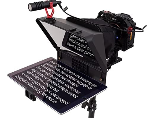 Inmei A10 Portable Teleprompter for Smartphones & DSLR Cameras with Phone Holder, Remote Control Ideal for Live Streaming, Interviews, Speeches & Video Production