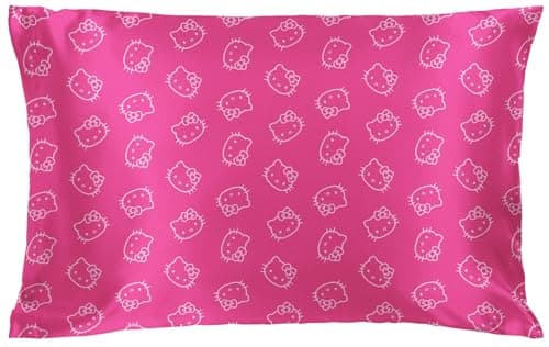 Jay Franco Satin Pillowcase - Standard Size 20x30 Inch Silky Soft Premium Pillow Cover, Pink - Hello Kitty