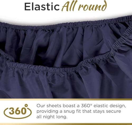 Microfiber 2 Twin XL Fitted Bottom Bed Sheets (2-Pack) 1800 Ultra Soft - Hypoallergenic - 15" Deep Pocket, 39" x 80" Great for Dorm Room, Hospital & Split King Beds (Twin XL, Navy Blue) 5