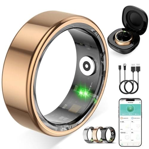 Smart Ring for Women Men(Rose Gold, 8)