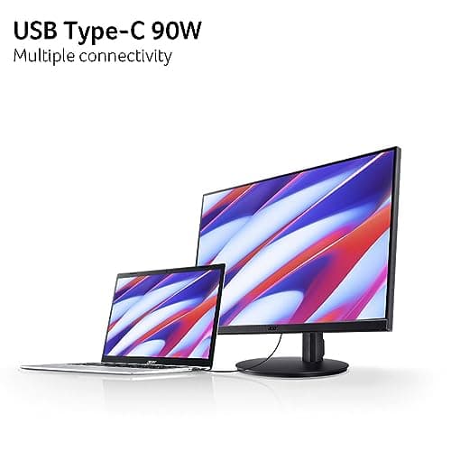 acer 27 Inch 4k IPS Monitor for Home, Office & Creators | 99% sRGB Color Accuracy | 90w USB-C Port Charges and Connects | Adjustable Height, Tilt, Swivel, Pivot | USB-C, DP & HDMI | CB272K 12