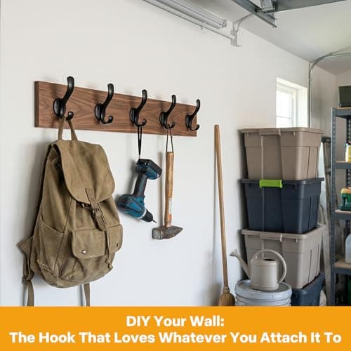 Ruiziiz Coat Hooks Heavy Duty - Wall Mount Metal Towel Hooks Screw-in Wall Hooks for Hanging Hat, Towel, Key, Robe, Scarf, Bag, Cap (6 PCS Black) 9