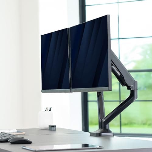 VIVO Dual Pneumatic Arm Ultra-Wide Monitor Mount for up to 35 inch Screens, Holds 26.4 lbs per Arm, Desk Mount Monitor Stand for 2 Ultrawides, Black, STAND-V200O 7