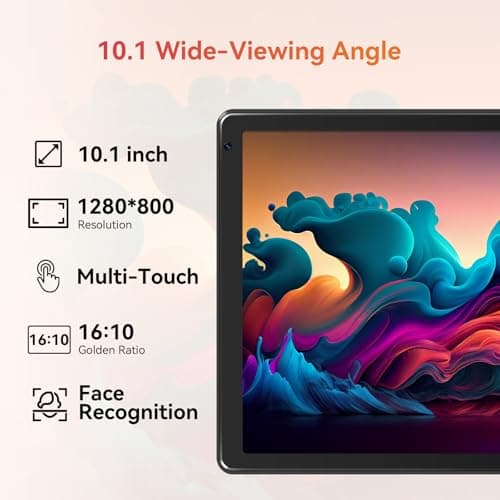 URAO Tablet,10.1" Android 15 Tablet with Octa-core Processor 24GB RAM 128GB ROM HD IPS Touchscreen 8H Battery, Wi-Fi 6, BT 5.0, Dual Camera, Android Tablets 6