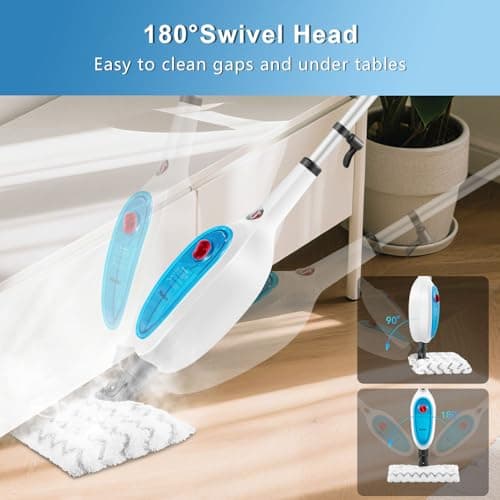 12-in-1 Steam Mop & Detachable Handheld Steam Cleaner, 400ML Tank with Adjustable Steam, Safe for Hardwood, Sealed Floors, Marble, Laminate, Stone & Tile 5