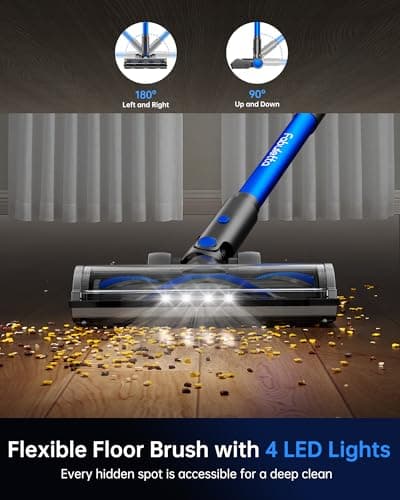 FABULETTA Upgraded 650W Corded Stick Vacuum, 23Ft Vacuums Cleaner Up to 2 Gear Adjustment, Lightweight Corded Vacuum with 1.5L Dust Cup, Suit for Hard Floor & Pet Hair, Black & Blue 6