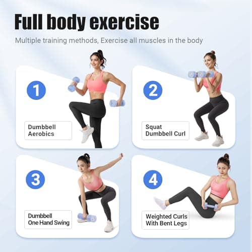 MERACH Dumbbell Set of 2, Adjustable Weight, Anti-slip Handle, Macaron Colors, Each 2.2/4.4/6.6/8.8 lbs, 4 in 1 Hand Weights for Women at Home, Blue 6