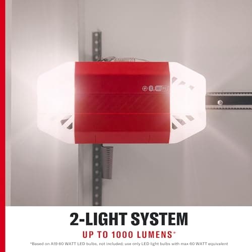 Craftsman 3/4 HP myQ Ultra-Quiet Smart Belt Drive 2-Light System Garage Door Opener with Wi-Fi® and Battery Backup 7