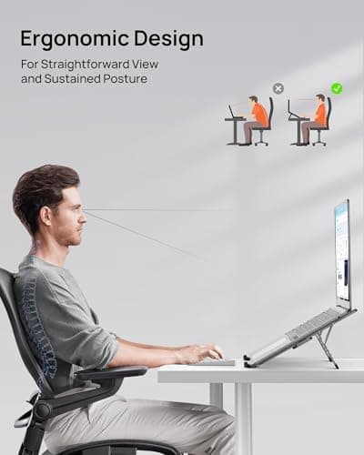 SODI [Ultra Compact] Foldable & Portable Laptop Stand for Desk, Lightweight Tablet Stand for Business Travel, Library, Cafe, 6 Level Height Ergonomic Aluminum Computer Holder for 10-16" Laptops 5