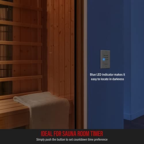 ENERLITES Countdown Timer Switch for Bathroom Exhaust Fan, Wall Light Switch Timer, 5 min – 4 hours, Night Light LED Indicator, Neutral Wire Required, UL Listed, HET06-4H-W, White 6