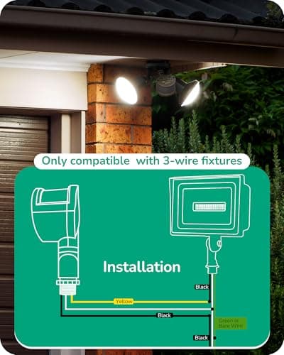 EDISHINE 2 Pack Motion Sensor, 180-Degree Replacement Motion Detector for Outdoor Lights, Adjustable Time & Detection Range Up to 60FT, 3 Modes PIR Motion Sensor for Floodlight, Brown, UL Listed 7