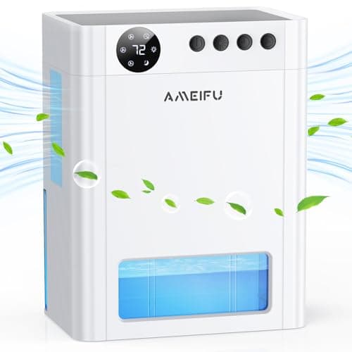 Dehumidifier, AMEIFU 1100 Sq. Ft Dehumidifier for Basement with 135 OZ Water Tank, Quiet Dehumidifier for Bathroom Bedroom Home Room RV Closet with Auto Shut Off 7 Colors LED Light