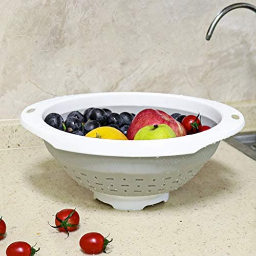 QiMH Collapsible Colander and Strainer, 5 Quart(1.25 gal), Heavey Duty Kitchen Drainer Basket for Pasta, Veggies and Fruits, New Home Apartment Essentials 7