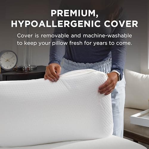Tempur-Pedic Memory Foam Symphony Pillow Luxury Soft Feel, Standard, White 5