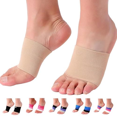 Doc Miller Arch Support Sleeves for Feet – Plantar Fasciitis Brace for Foot Pain Relief, Compression Socks, Heel Spurs, Fallen Arches, Orthotic Aid, and Planters Facetious Relief, 1 Pair