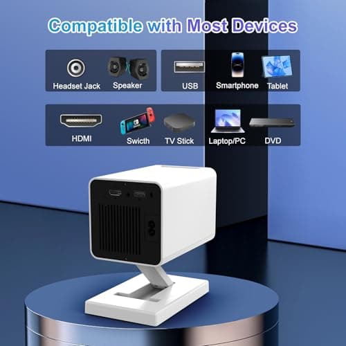 [Built-in Apps & 2026 Upgraded] Mini Projector｜Portable Projector 1080P/4K Support｜Smart Projector with Auto Keystone Correction｜Home/Movie Projector for Phone/TV Stick/Laptop 8