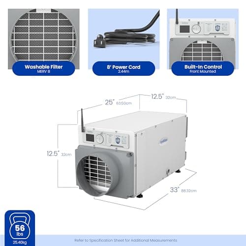 AprilAire E070W Wi-Fi Dehumidifier – 70 PPD for Crawl Spaces, Basements, Whole Houses up to 2,200 Sq. Ft., Part of the AprilAire Healthy Air System 13