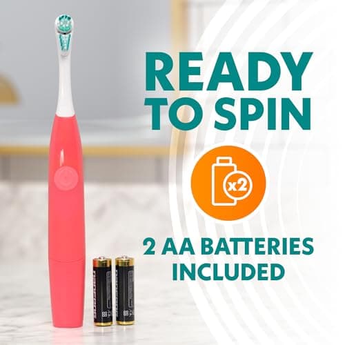 Spinbrush New PRO WHITEN Battery Powered Electric Toothbrush for Adults, Medium Bristles, Coral, 1 Count 9