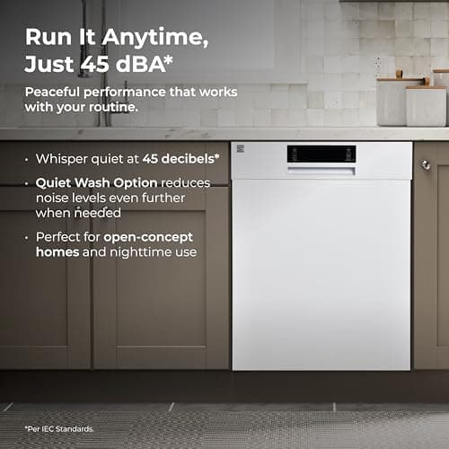 Kenmore 22-14602 24" Built-In Dishwasher - UltraWash Plus, TurboDry, SmartWash & EasyFlex Third Rack - 15 Place Settings - 45 DBA - ENERGY STAR Certified - 24" - White 7