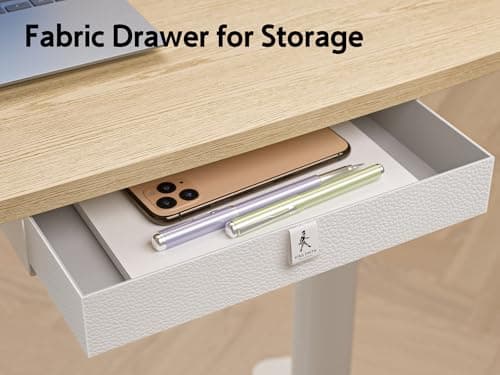 KINGSMITH Rolling Desk Adjustable Height with Drawer and Wheels, Portable Small Standing Desk Pneumatic for Home Office, Mobile Computer Laptop Desk Cart, Medical Sofa Overbed Table, Oak 6