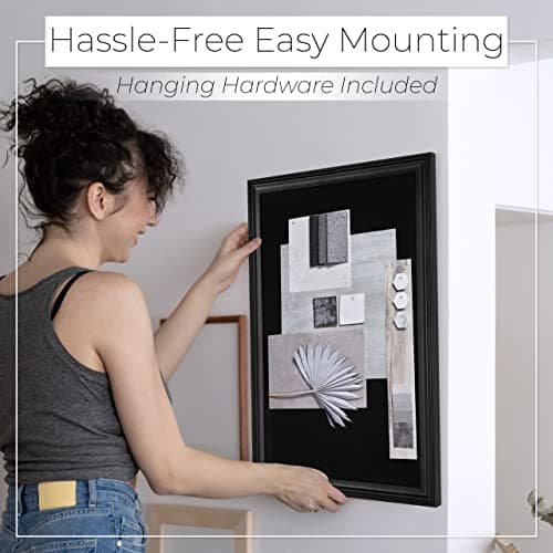 SKL Products Black Cork Board - 30" x 20" Large, Framed Bulletin Boards for School, Home, Kitchen & Office Walls, Pin Display 6