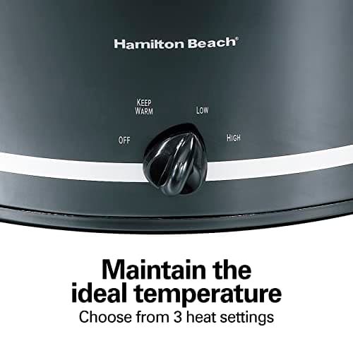 Hamilton Beach Slow Cooker with 3 Cooking Settings, Dishwasher-Safe Stoneware Crock & Glass, 8-Quart Built-In Lid Rest, Black 5