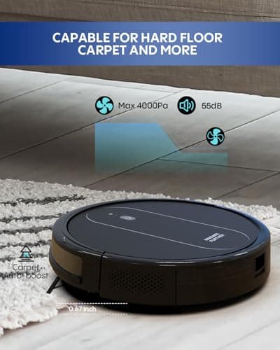 Robot Vacuum and Mop: 2-in-1 Vacuum Robot 4000Pa Strong Suction & Alexa/APP Control & Central Brush & Self-Charging, Schedule Robot Vacuum Cleaner for Pet Hair, Hard Floor, Carpet 9