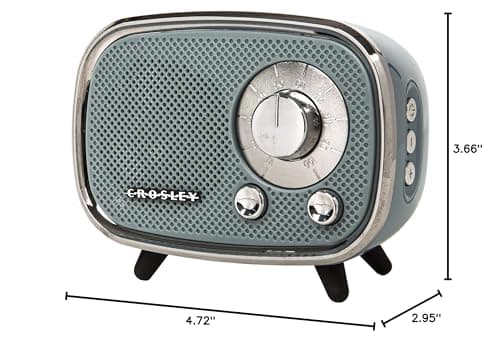 Crosley CR3039A-TN Rondo Retro Portable Rechargeable Bluetooth Speaker, Tourmaline 9