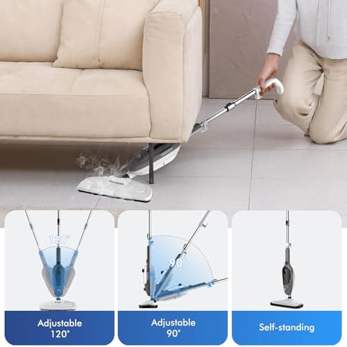 Steam Mop - All-in-one Powerful Handheld Steam Cleaner Detachable Floor Steamer with 11 Accessories, MultiPurpose Steamer for Hardwood Floors, Clothes,Windows,Tiles,Carpet, Whole Home Use,Grey 5