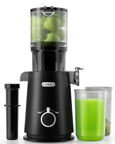 ECOSELF Black Juicer Machines with Wide Mouth, High Juice Yield