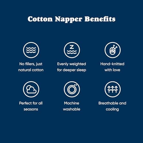 Bearaby Cotton Hand-Knit Weighted Blankets for Adults - Chunky Knit Blanket - Sustainable, Breathable, Organic, Cooling Weighted Blanket - Machine Washable (Asteroid Grey, 20 lbs, 45"x72") 7