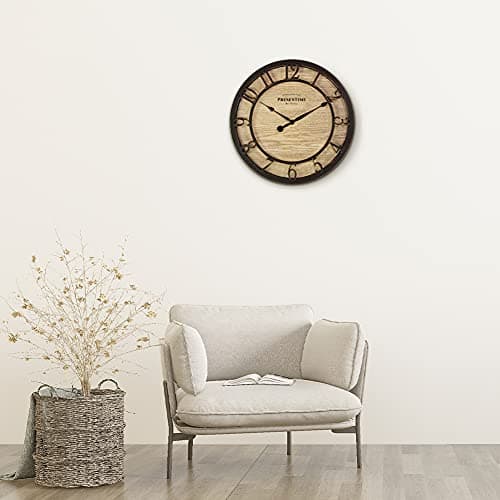 Presentime & Co 10" Farmhouse Series Wall Clock, Cottage Style, Vintage Design, Oil Rubbed Bronze 6