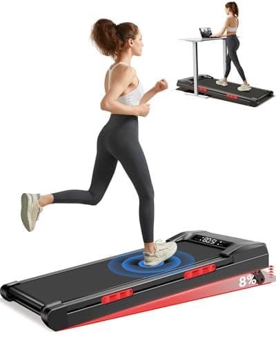 Cursor Treadmill for Home with 20% Manual Incline, 400 lb Capacity- 8.7MPH Compact Folding Treadmill 3.5HP Motor, 42.5" *16.1" Running Area & Shock Absorption (Black with 8% Incline)