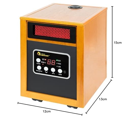 Dr. Infrared Heater DR-968H Indoor Portable Space Heater with Humidifier, 1500-Watt, Cherry 8