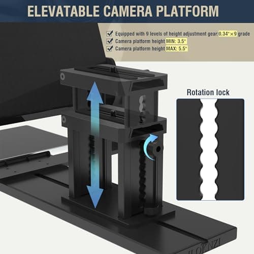 GEIMRSY 13-inch HD Wide-Angle teleprompter, manually Adjustable in Height and Compatible with Multiple Devices, with Remote Control and Free teleprompter app(13 inch) 5