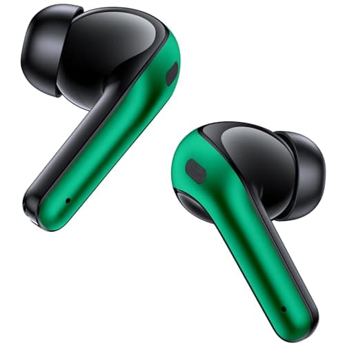 AI Translation Earbuds Real Time Translator Wireless Earbuds Headphones for Traveling Abroad Learning Languages Attending Meetings Managing Global Business Digital Display Charging Case Green 8