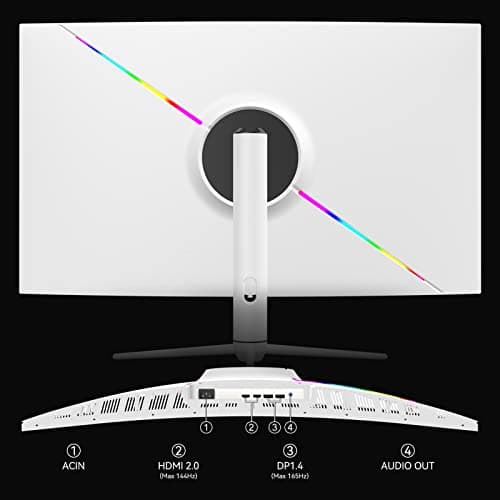 INNOCN 39G1R 39" Ultrawide Curved Gaming Monitor 165Hz 144Hz(Support) QHD 2K 2560 x 1440p HDMI 2.0 HDR10 FreeSync Computer Monitor, 99% sRGB, Tilt/Swivel/Height Adjustable, w/Speakers, White 6