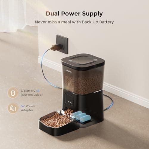 Espelho Automatic Cat Feeders WiFi: 2.4Ghz Smart APP Control- Timed Cat Food Dispenser with Desiccant Bag Keep Fresh for Indoor- Easy Set Up and Clean with Voice Recorder- Up to 10 Meals per Day 6