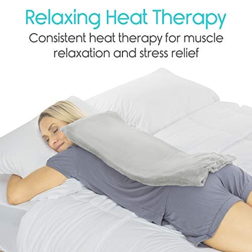 Vive Moist Heating Pad - Electric Heated Warming Hot Wrap for Heat Therapy on Back, Knee, Shoulder, Neck Pain, Period Menstrual Cramps, Cats, Dogs, Pets - Portable, Auto Shut Off (12" x 24") 6