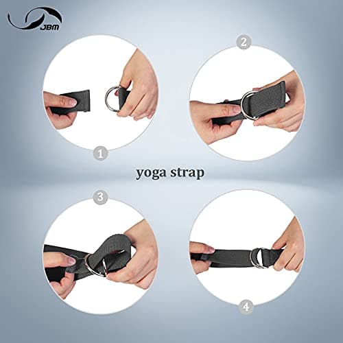 JBM Yoga Blocks 2 Pack with Strap, Cork Block 2 Pack EVA Foam Yoga Bricks Set,Stretch Blocks(Black) 8