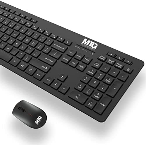 MTG 24 inch 1080p LED Desktop Laptop Monitor - Full HD, 75Hz, 3ms, VESA Mountable, HDMI, VGA, Bezel Less and Sleek Thin Design with Built-in Speakers (MTG Monitor + Wireless Keyboard and Mouse) 6