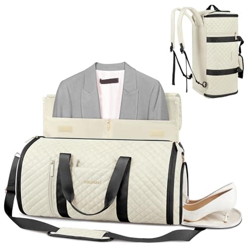SOLOSAIC Convertible Garment Duffle Bag, Travel Garment Bag with Backpack Straps Carried as Backpack, Carry on Garment Bag for Women 3 in 1 Foldable Travel Suit Bag for Weekend Work Airport Trip