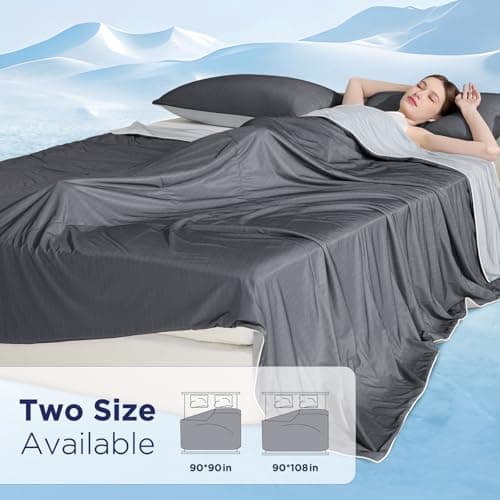 Elegear Cooling Comforter Queen Size, Arc-Chill 3.0 Instantly Cool Fabric with Q-max>0.5 & Breathable Air Mesh Filling, Ice Cooling Blanket for Hot Sleeper,Soft Lightweight Summer Comforter Quilt,Grey 8