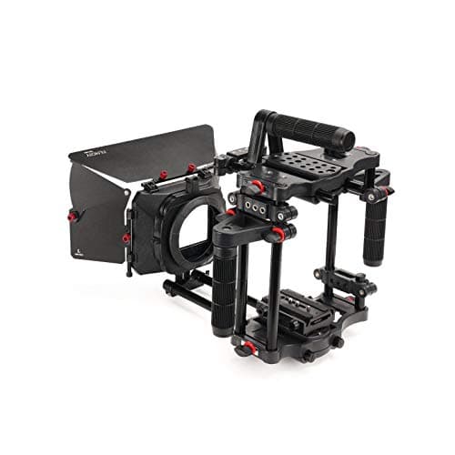 FILMCITY Power DSLR Camera Cage with MB-600 Matte Box Combo Kit. 4x4 Filter Holders, Lenses up to 95mm Diameter, Supports 15mm Rods. for DSLR/DSLM Handheld Camera. (FC-CTH-01)
