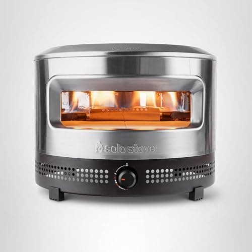 Solo Stove Pi Prime Pizza Oven Outdoor - Gas,Propane - Portable Pizza Oven with Cordierite Stone Cooking Surface - Demi-Dome Design - Wide-Mouthed Opening - Stainless Steel 9