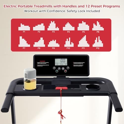 Portable Treadmill with Handles, 3.5HP Electric Small Treadmills for Home Small Spaces, 400LBS Walking Pad Treadmills with Handle Bar, Compact Running Treadmill for Home Office Apartment 6