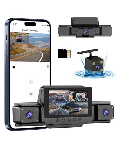4 Channel Dash Cam 360° View,1080P Front and Rear Inside Left Right,Full HD Dash Camera for Cars,Included 32GB Card,Built-in 5G WiFi GPS & APP Control, 3" IPS Screen, 24H Parking Mode
