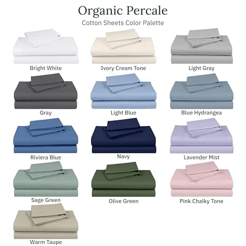 California Design Den 100% Organic Cotton Pillow Cases Queen/Standard Set of 2, Soft & Crisp Percale Weave Cotton Pillowcases (Bright White) 7