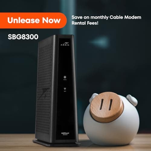 ARRIS (SBG8300) - Cable Modem Router Combo - Fast DOCSIS 3.1 Gigabit & AC2350 WiFi ,Comcast Xfinity, Cox, Spectrum & more, 1 Gbps Max Internet Speeds , 4 OFDM Channels 10